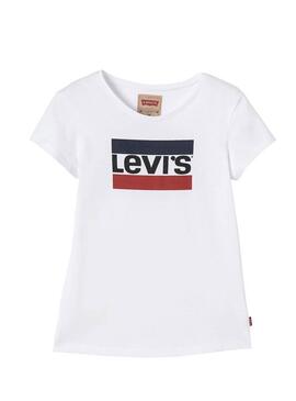 Camiseta Levis Logo Blanco Niña