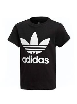 Camiseta Adidas Trefoil Negro Niño y Niña