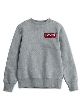 Sudadera Levis Oversized Batwing Gris Para Niño