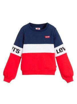 Sudadera Levis Colorblock Rojo Para Niña