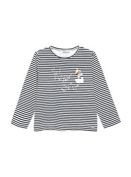 Camiseta Mayoral Rayas Negro Para Niña