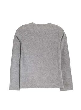 Camiseta Mayoral Corazones Gris Para Niña