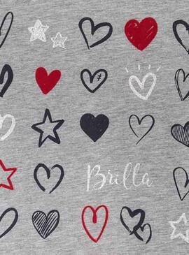 Camiseta Mayoral Corazones Gris Para Niña