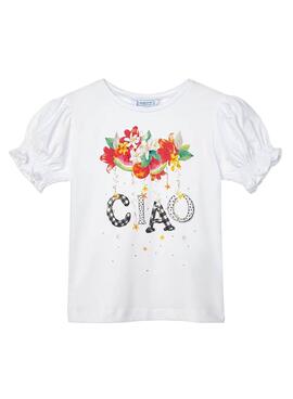 Camiseta Mayoral Ecofriends Ciao Blanco para Niña
