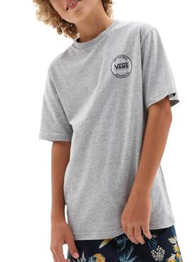Camiseta Vans Authentic Checker Gris Para Niño