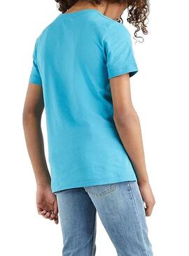 Camiseta Levis Batwing Chest Azul Para Niño