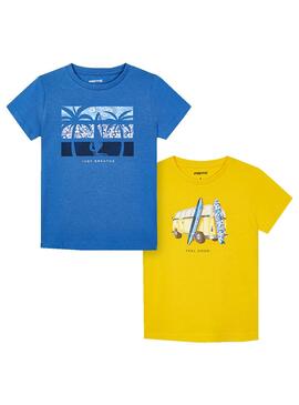 Camisetas Mayoral Feel Good Azul Para Niño