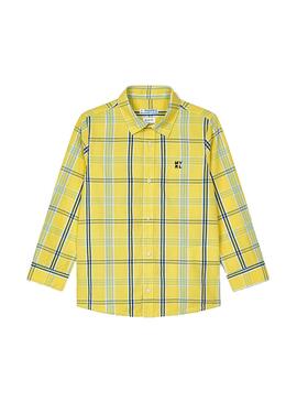 Camisa Mayoral Cuadro Amarillo Para Niño