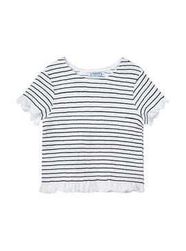 Camiseta Mayoral Nido De Abeja Blanco Para Niña