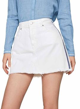 Falda Pepe Jeans Dani Bling Denim Blanco Mujer