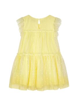 Vestido Mayoral Tul Plumeti Amarillo Para Niña