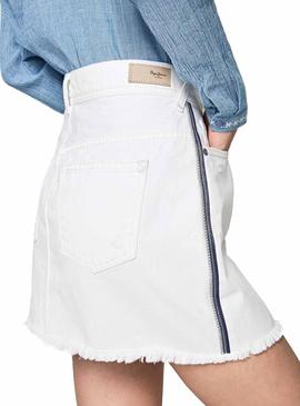 Falda Pepe Jeans Dani Bling Denim Blanco Mujer