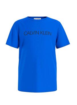 Camiseta Calvin Klein Institutional Azul Para Niño