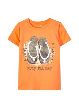 Camiseta Name It Fasho Naranja Para Niño