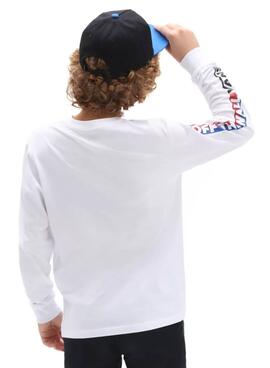 Camiseta Vans Easy Logo Blanco Para Niño