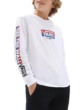 Camiseta Vans Easy Logo Blanco Para Niño