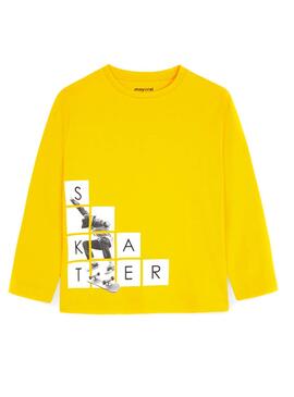 Camiseta Mayoral Skater Miel Amarillo Para Niño