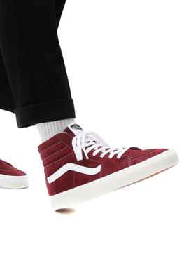 Zapatillas Vans Sk8-Hi De Ante Granate Para Mujer