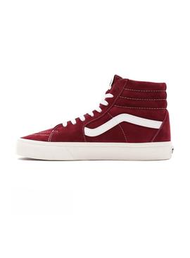 Zapatillas Vans Sk8-Hi De Ante Granate Para Mujer