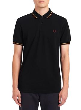 Polo Fred Perry Manga Corta Negro para Hombre