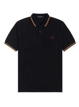 Polo Fred Perry Manga Corta Negro para Hombre