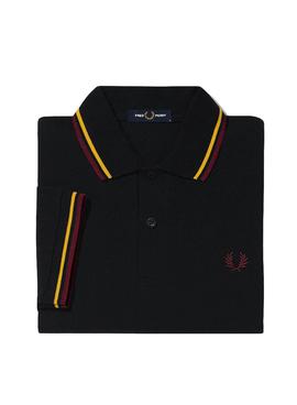 Polo Fred Perry Manga Corta Negro para Hombre