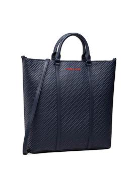 Bolso Tommy Jeans Tote Emboss Azul para Mujer