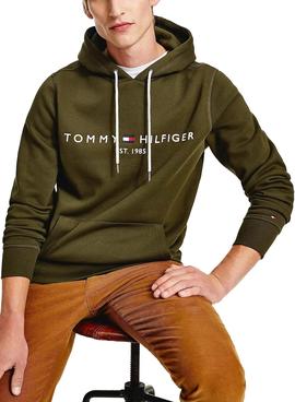 Sudadera Tommy Hilfiger Logo Hoody Verde Hombre