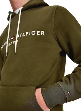 Sudadera Tommy Hilfiger Logo Hoody Verde Hombre