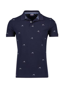 Polo Superdry Classic Pique Print Marino Hombre