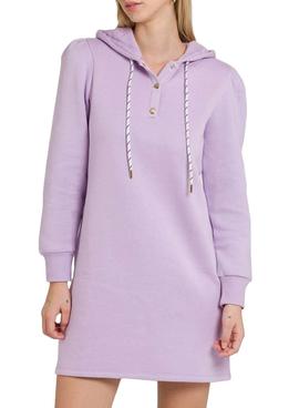 Vestido Naf Naf Sudadera Lila para Mujer