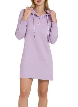 Vestido Naf Naf Sudadera Lila para Mujer