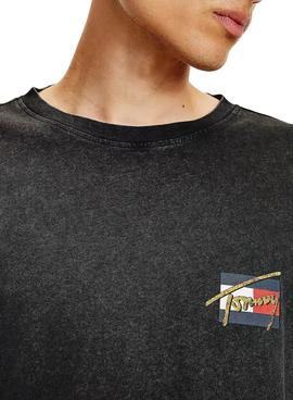 Camiseta Tommy Jeans Vintage Circular Negro Hombre