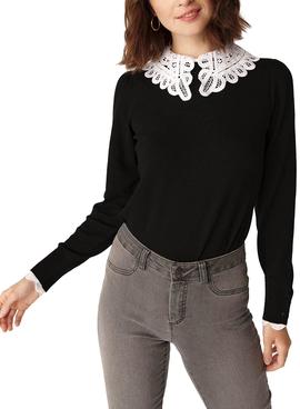 Jersey Naf Naf Cuello Bobo Negro para Mujer
