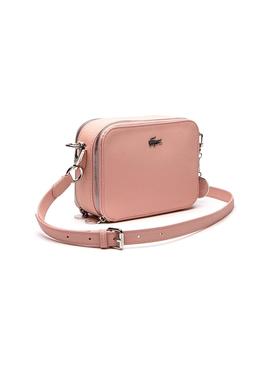 Bolso Lacoste Double Zip Crossover Rosa Mujer