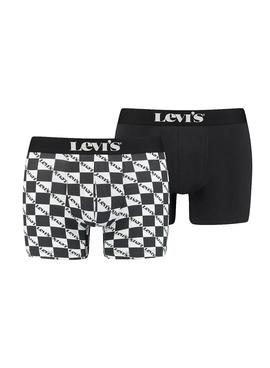 Calzoncillos Levis Logo Checkerboard Negro Hombre