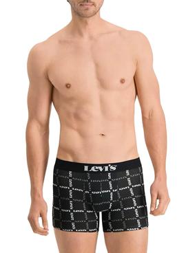 Calzoncillos Levis Logo Plaid Negro para Hombre