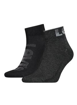 Pack 2 Calcetines Levis Mid Negro Gris Para Hombre