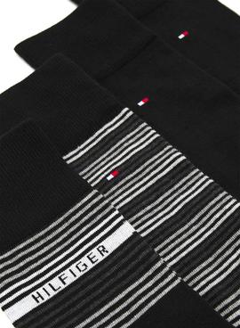 Pack 4 Calcetines Tommy Hilfiger Giftbox Negro