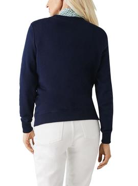 Sudadera Lacoste Basica Marino Para Mujer