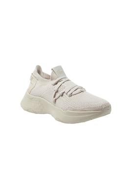 Zapatillas Lacoste Court Drive Knit Beige Mujer