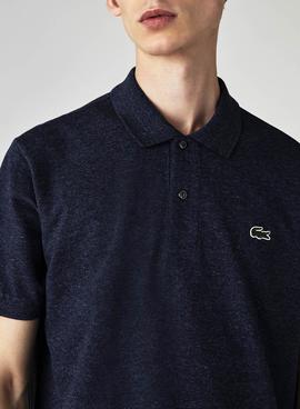 Polo Lacoste Jaspeado Marino Para Hombre