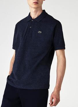 Polo Lacoste Jaspeado Marino Para Hombre