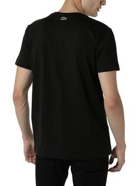 Camiseta Lacoste Logo Negro Para Hombre