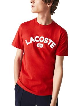 Camiseta Lacoste Sport Logo Rojo Para Hombre