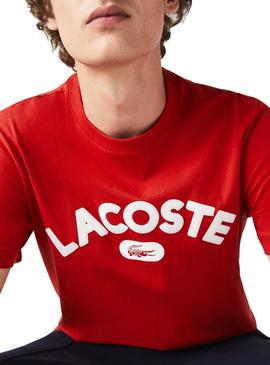 Camiseta Lacoste Sport Logo Rojo Para Hombre