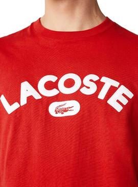Camiseta Lacoste Sport Logo Rojo Para Hombre