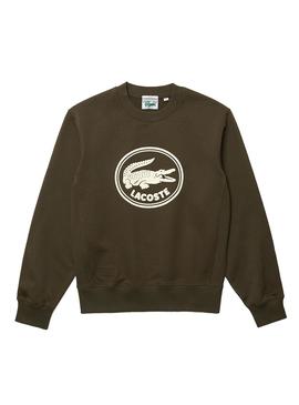 Sudadera Lacoste Logo Tridimensional Verde 