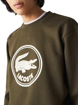 Sudadera Lacoste Logo Tridimensional Verde 