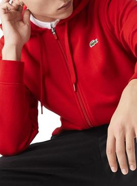 Sudadera Lacoste Sport Abierta Rojo para Hombre